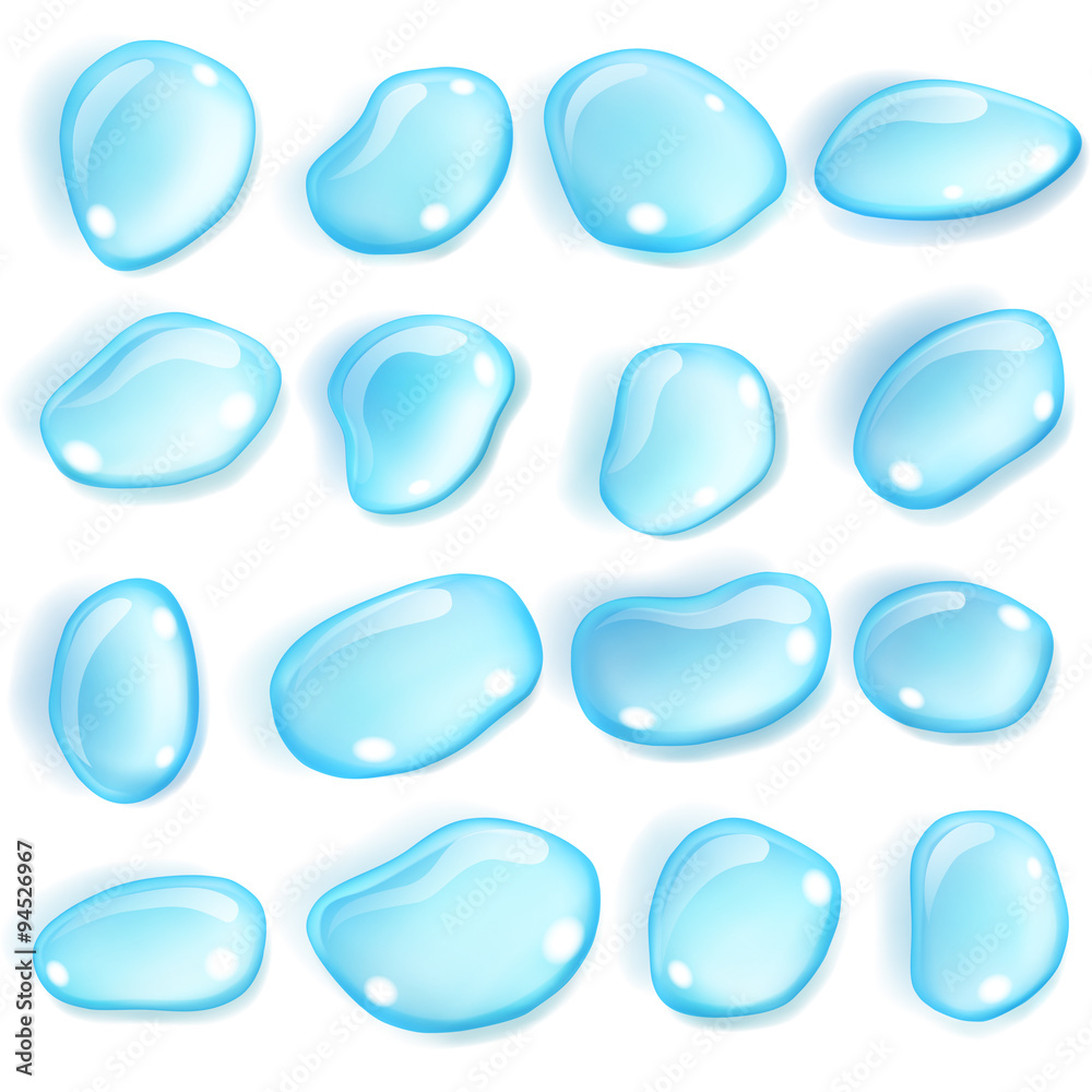 Transparent light blue drops. Transparency only in vector format Transparent light blue drops. Transparency only in vector format