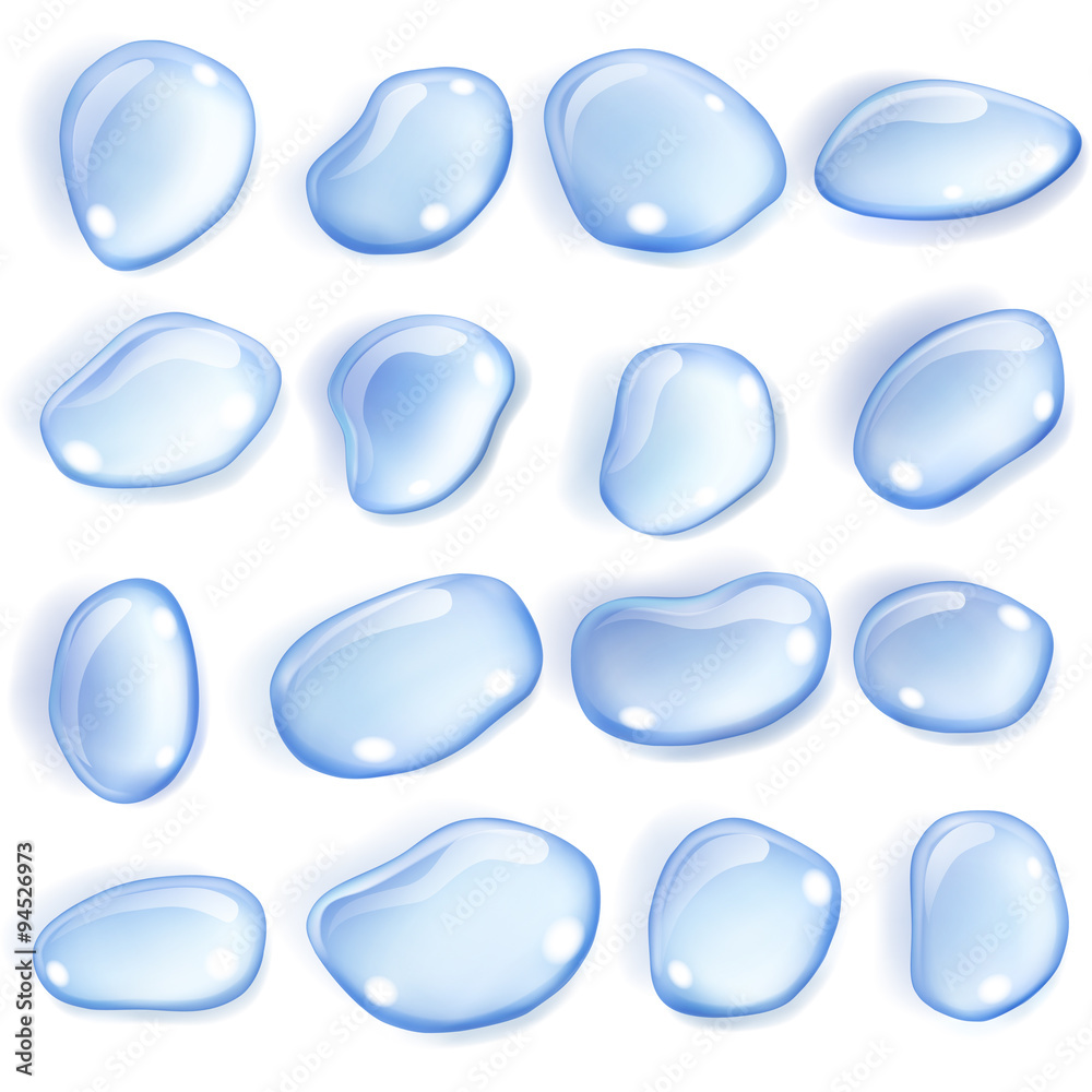 Transparent light blue drops. Transparency only in vector format Transparent light blue drops. Transparency only in vector format