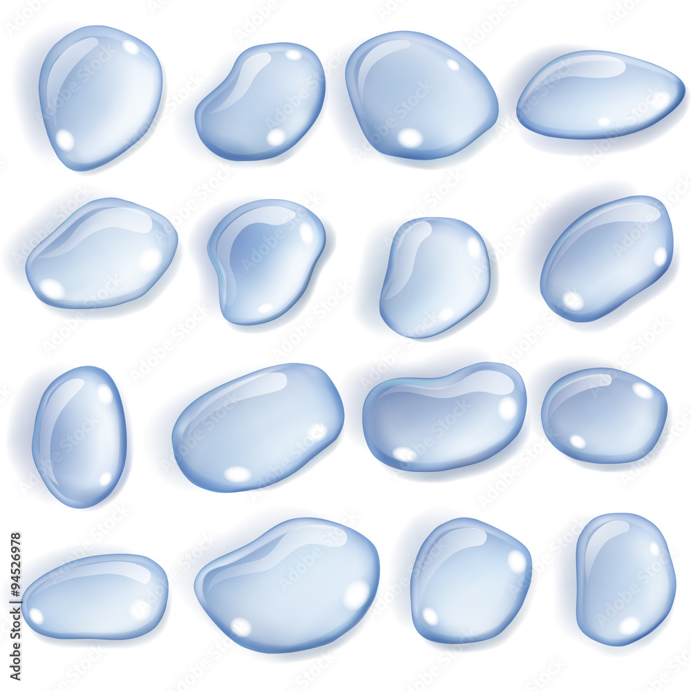 Transparent light blue drops. Transparency only in vector format Transparent light blue drops. Transparency only in vector format