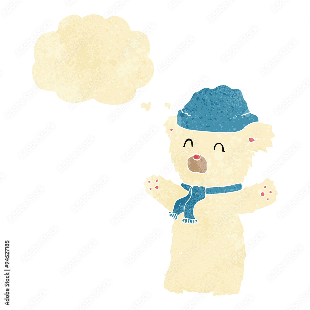 cartoon cute polar bear with thought bubble cartoon cute polar bear with thought bubble