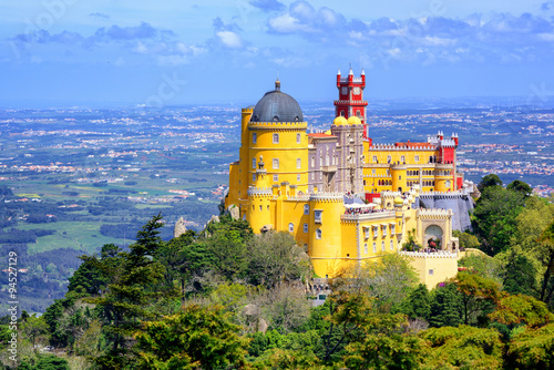 Panoramic view of Pena palace, Sintra, Portugal photo