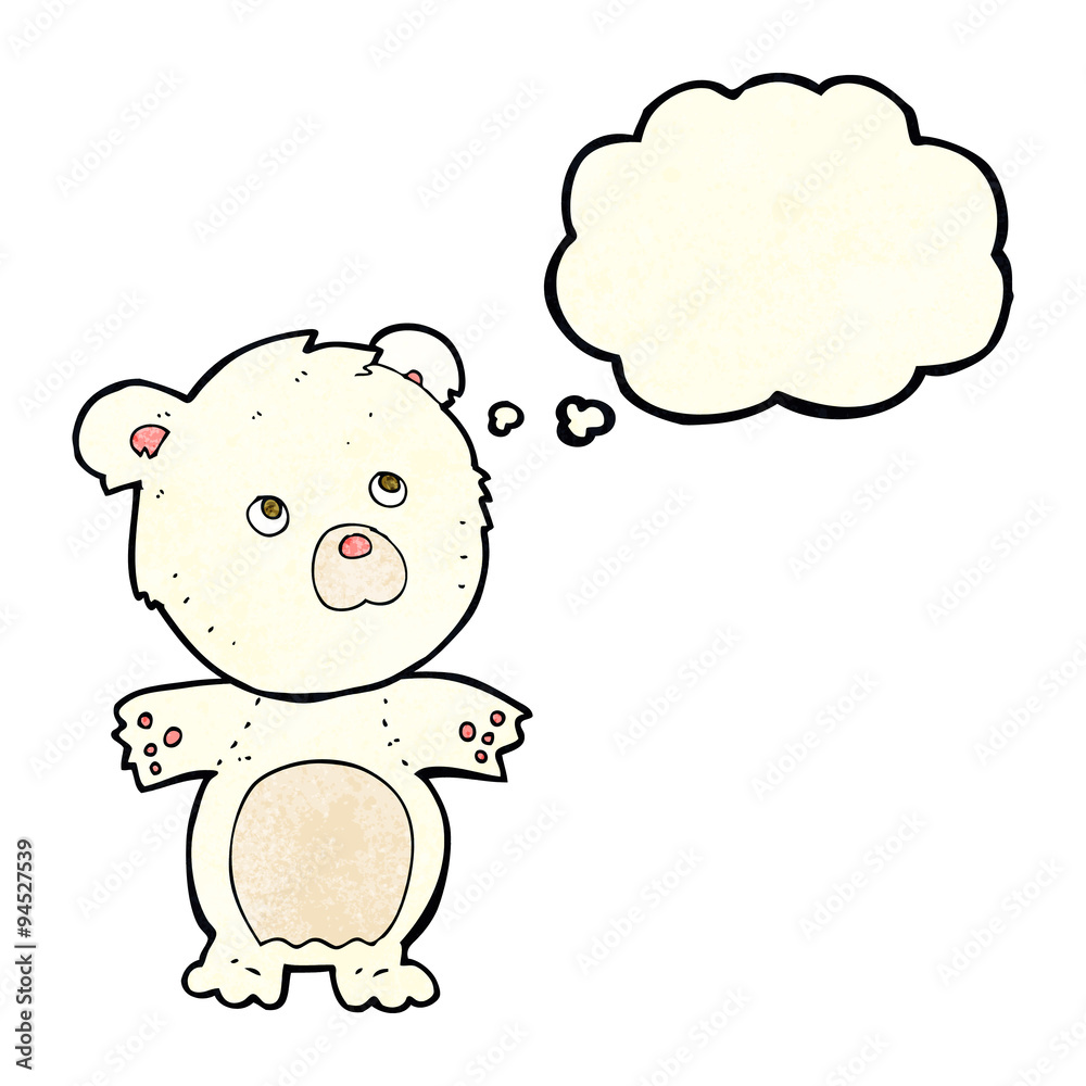 cartoon funny teddy bear with thought bubble cartoon funny teddy bear with thought bubble