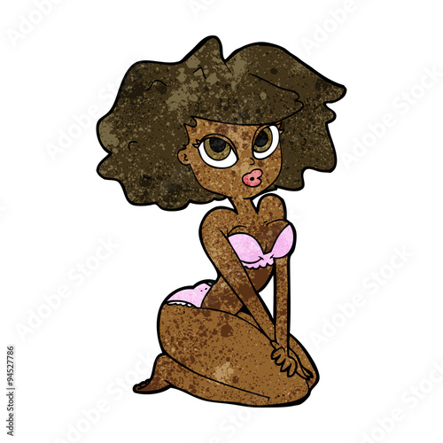 cartoon woman wearing bikini