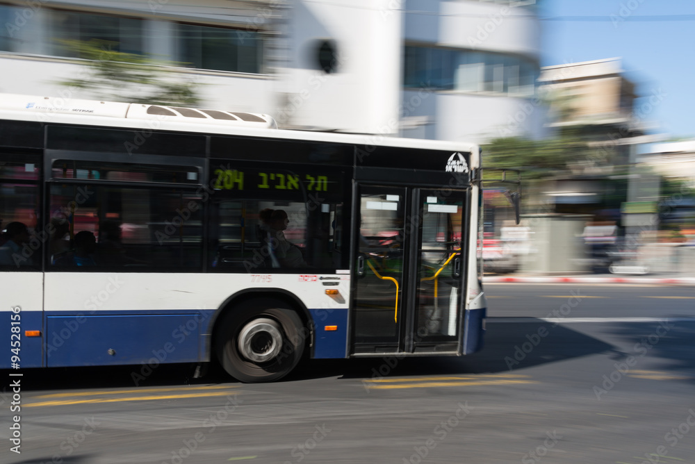 Bus driving in Tel Aviv