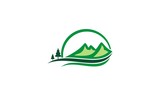 mountain hill pine tree logo