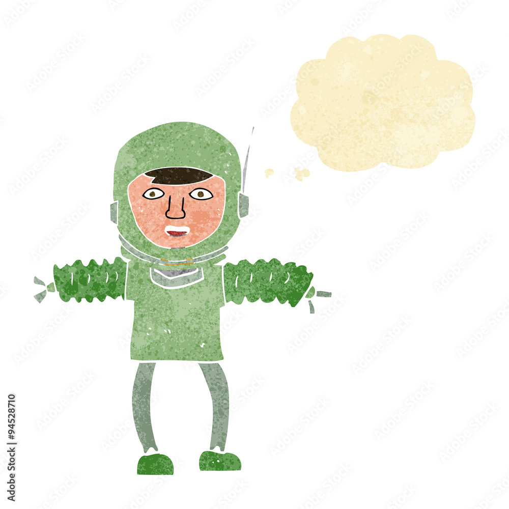 cartoon astronaut with thought bubble cartoon astronaut with thought bubble