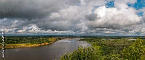 Fototapeta Naklejka Na Ścianę i Meble -  The clouds over the river / Тучи над рекой