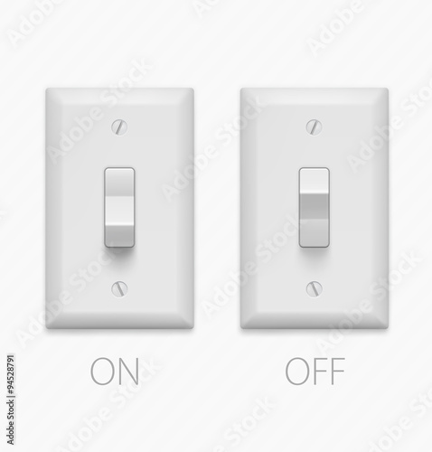 Light switch isolated on white background. Vector illustration