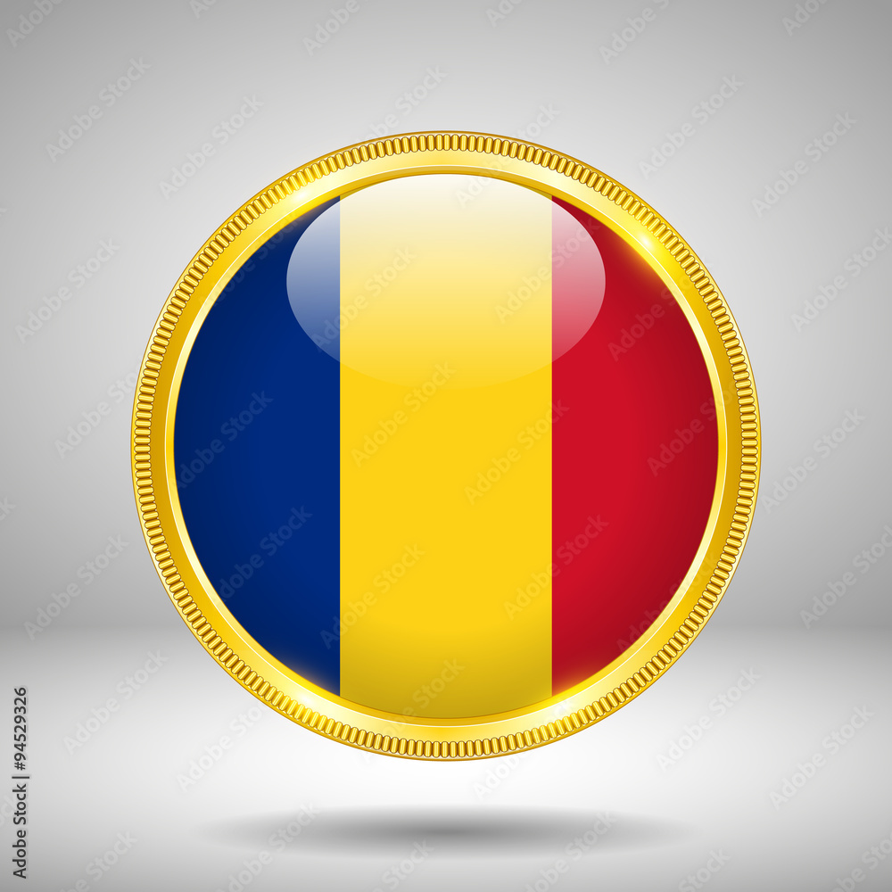 Fototapeta premium Flag of Romania in GOLD