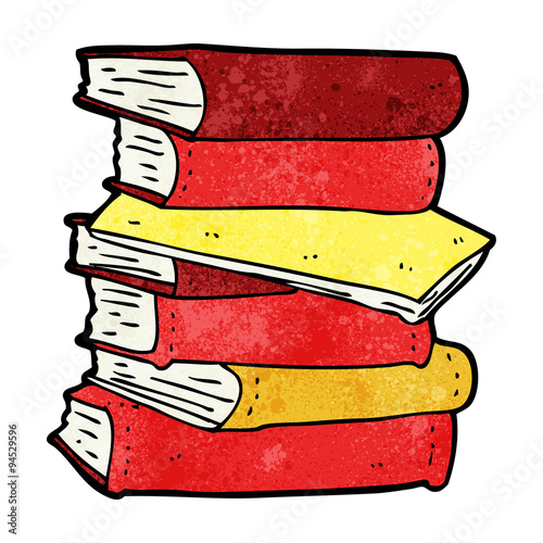 cartoon pile of books