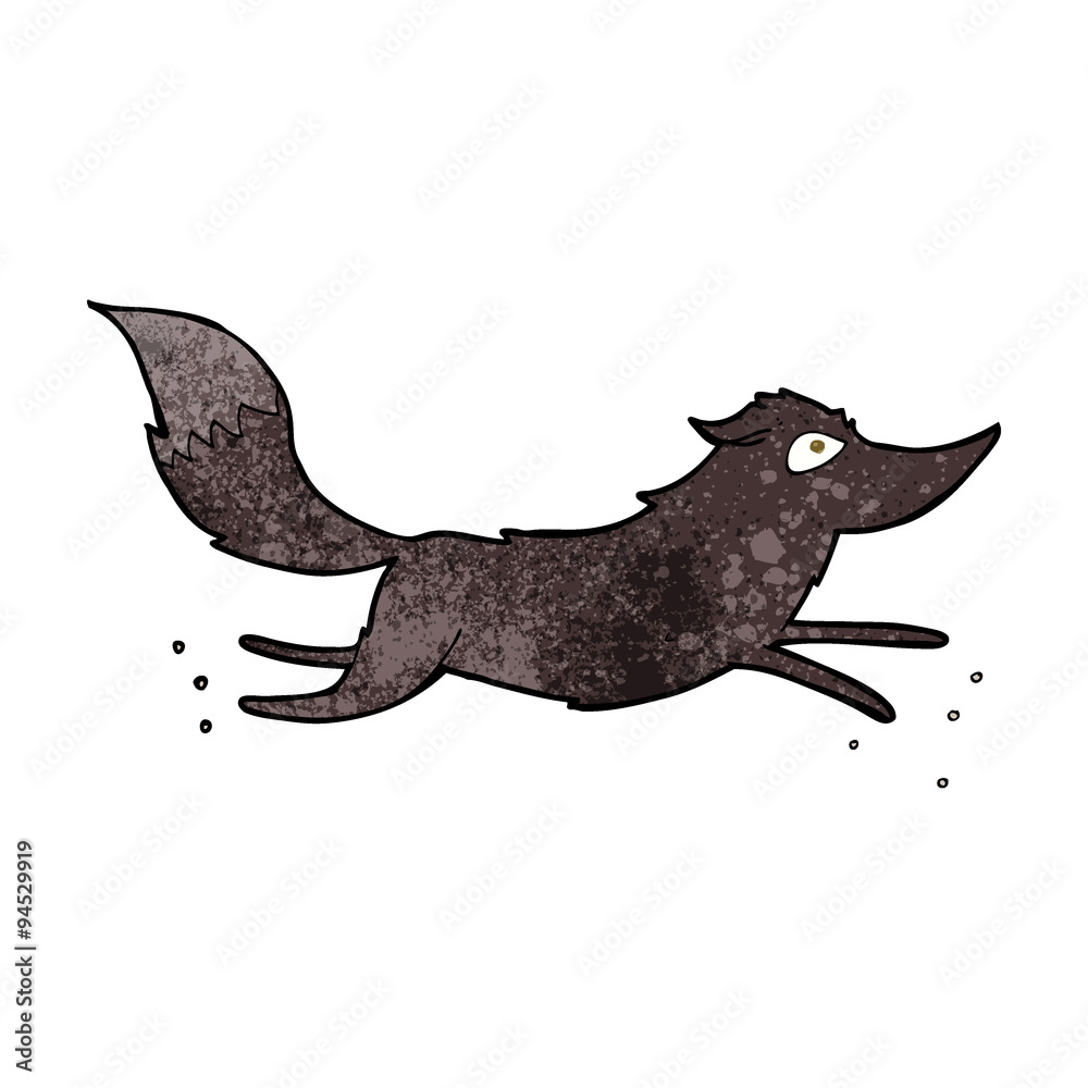 Obraz premium cartoon wolf running