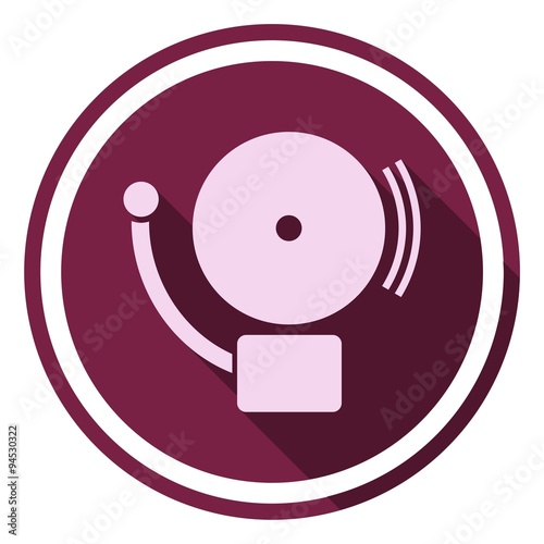 Alarm icon, School icon with long shadow