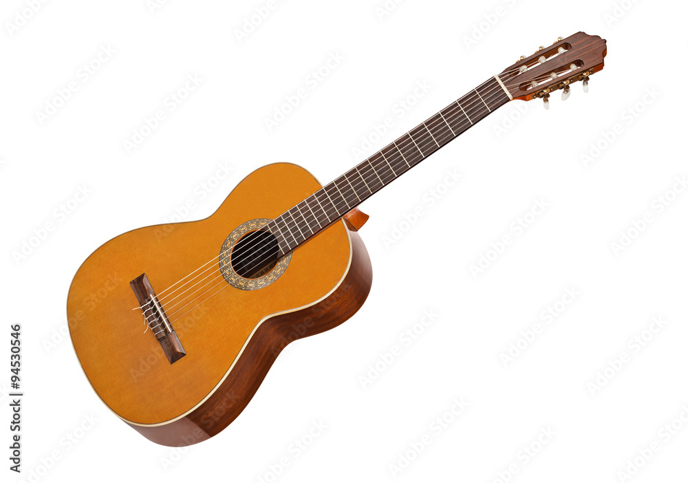 Classical acoustic guitar - obrazy, fototapety, plakaty 