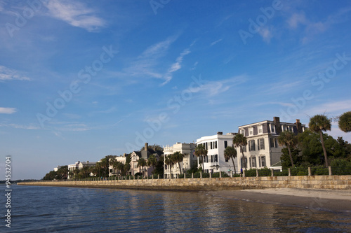 Historic homes line the Charleston waterfront in south Carolina. © aceshot
