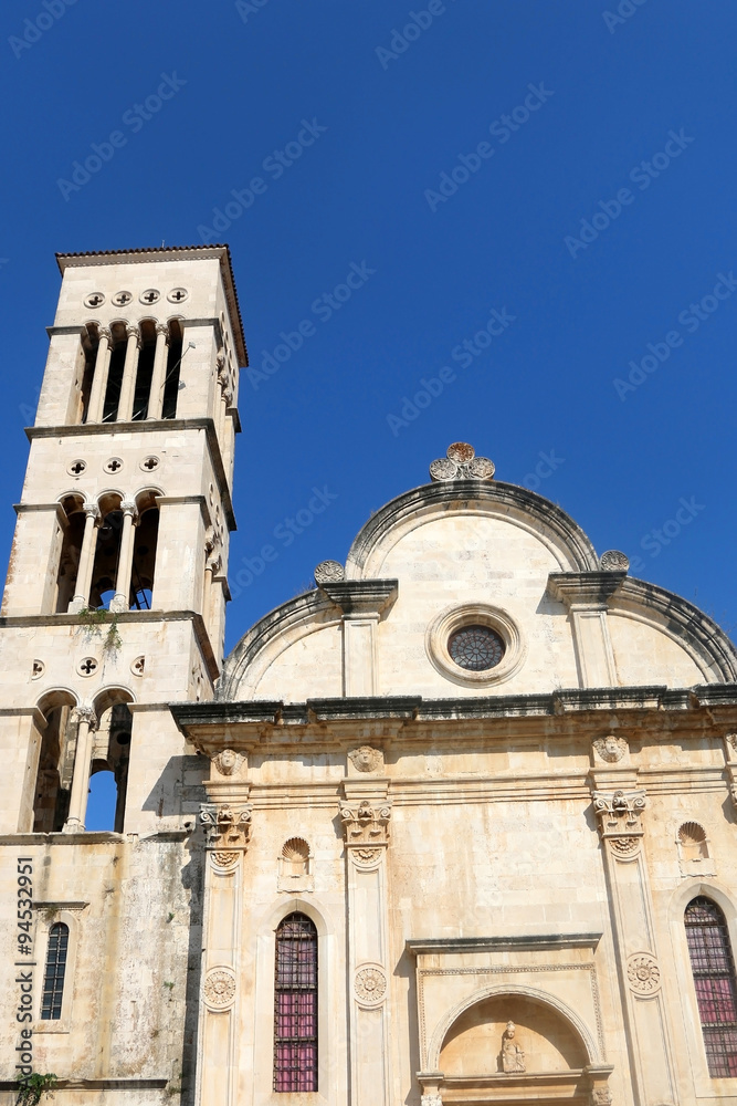 The Cathedral of St. Stephen in the town Hvar, on island of Hvar in Croatia. 