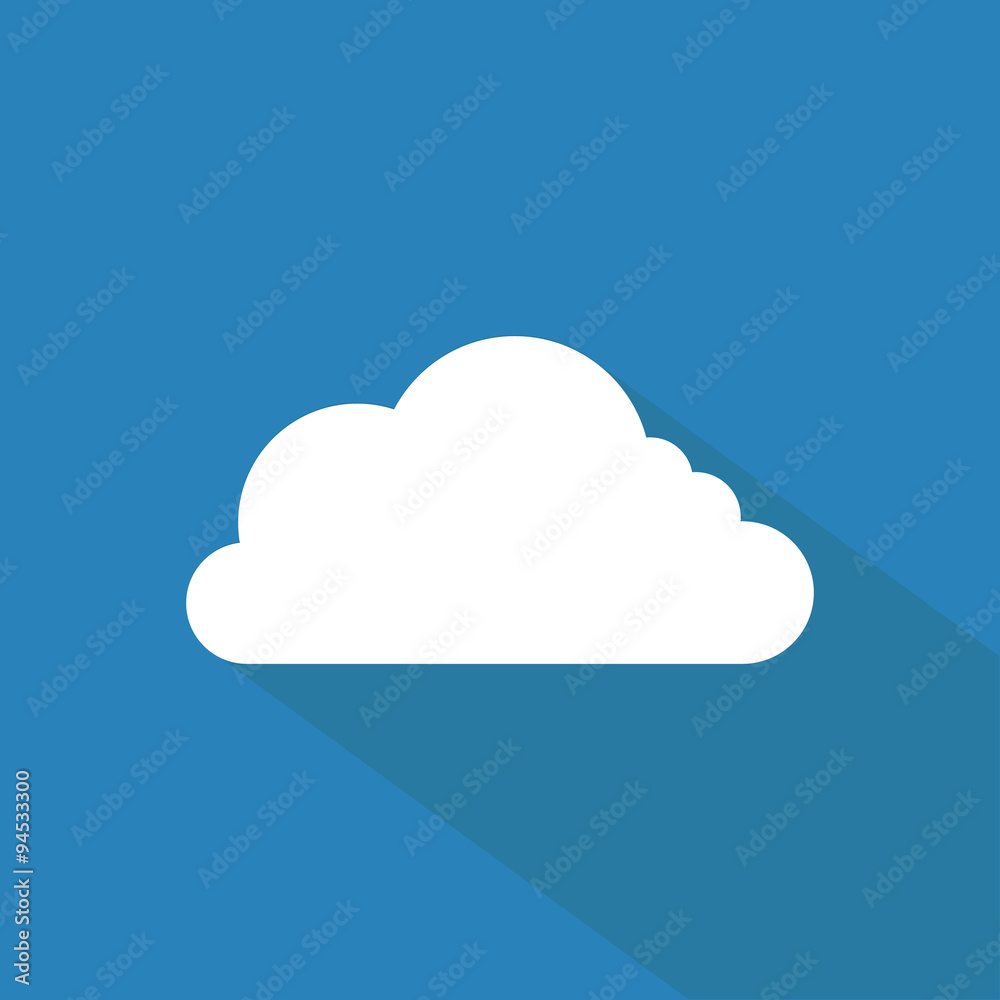 Cloud icon , Flat design style, vector illustration. long shadow Cloud icon , Flat design style, vector illustration. long shadow