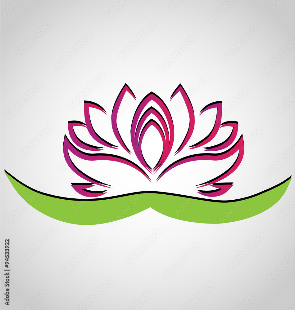 Lotus flower chinese symbol logo vector icon design Stock Vector Adobe Stock
