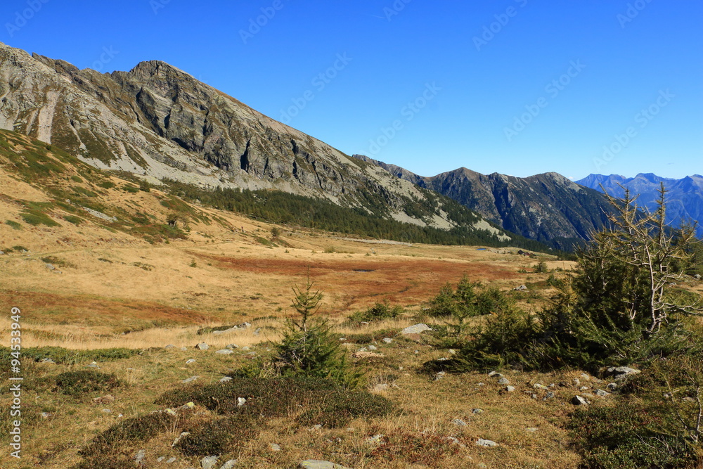 Mountain view autumn in Bognanco Domodossola Alps Italy Mountain view autumn in Bognanco Domodossola Alps Italy