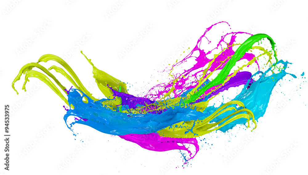 Fototapeta premium Colored splashes in stripe shape