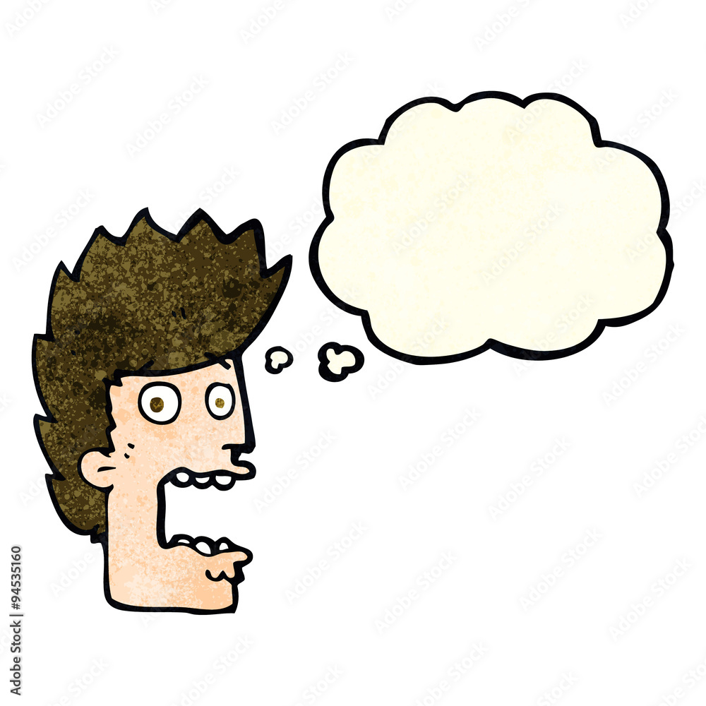 cartoon terrified man with thought bubble cartoon terrified man with thought bubble