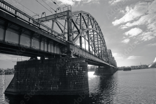 railway bridge over the river #94535329