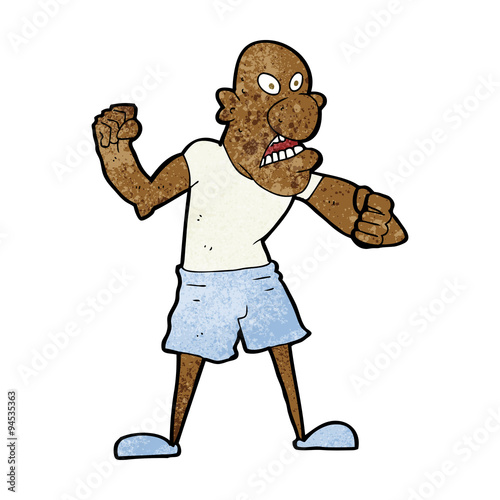 cartoon violent man