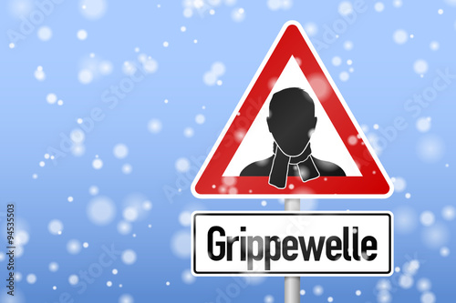 verkehrszeichen schneeflocken grippewelle I