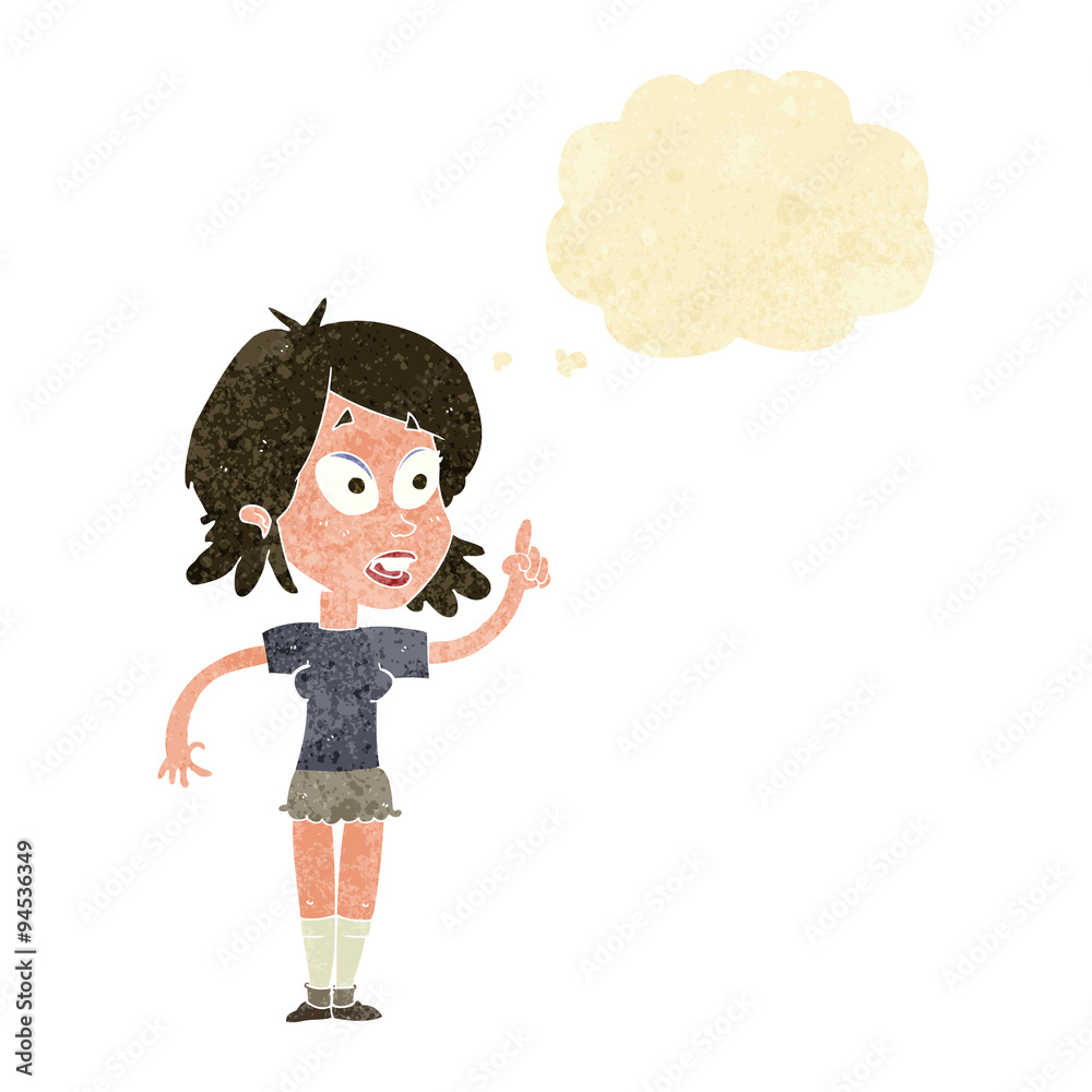 cartoon woman asking question with thought bubble cartoon woman asking question with thought bubble