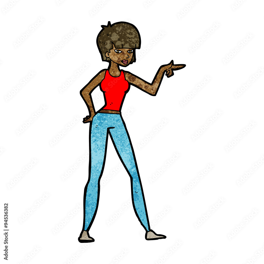 cartoon woman pointing cartoon woman pointing