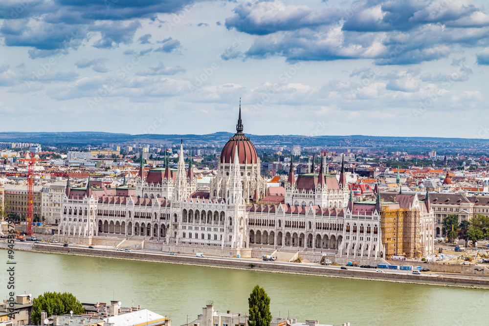 The parliament on the Danube in Budapest The parliament on the Danube in Budapest