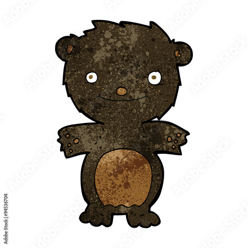 cartoon happy little black bear