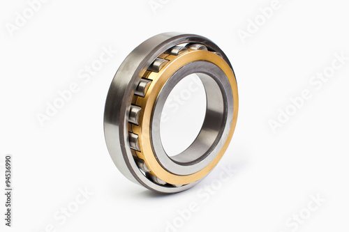 Close-up bearings spare part of mechanical on the white background.