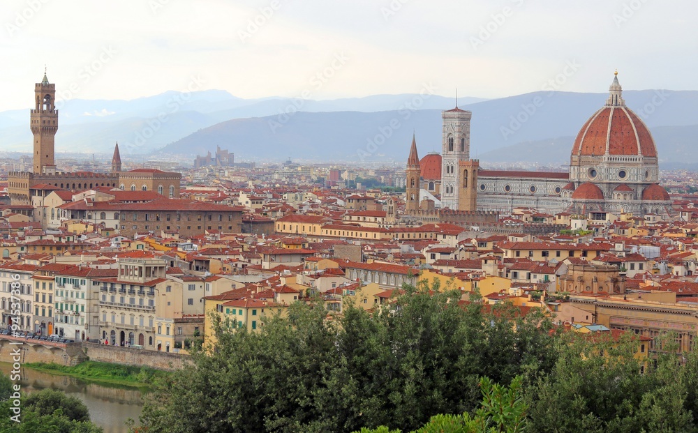 FLORENCE in Italy with the dome and arno river