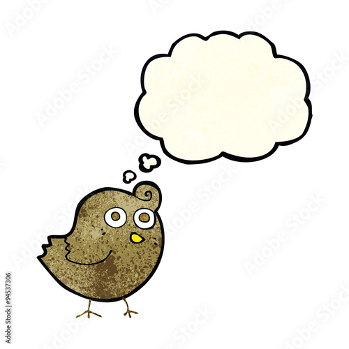 funny cartoon bird with thought bubble © lineartestpilot