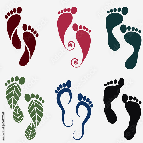 vector footprint silhouettes