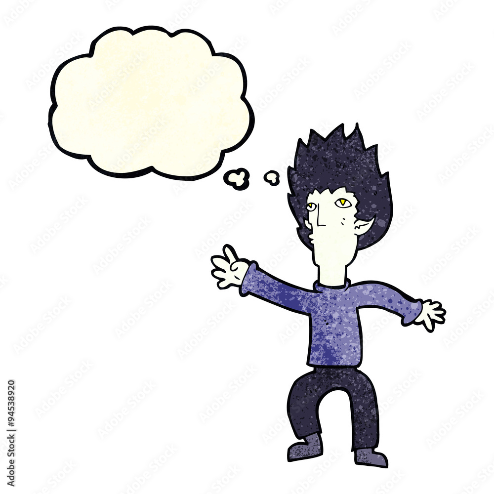 cartoon vampire with thought bubble cartoon vampire with thought bubble