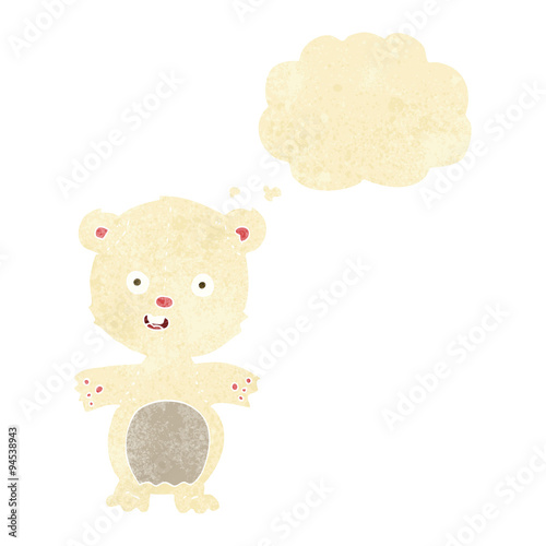 cute polar bear cartoon with thought bubble
