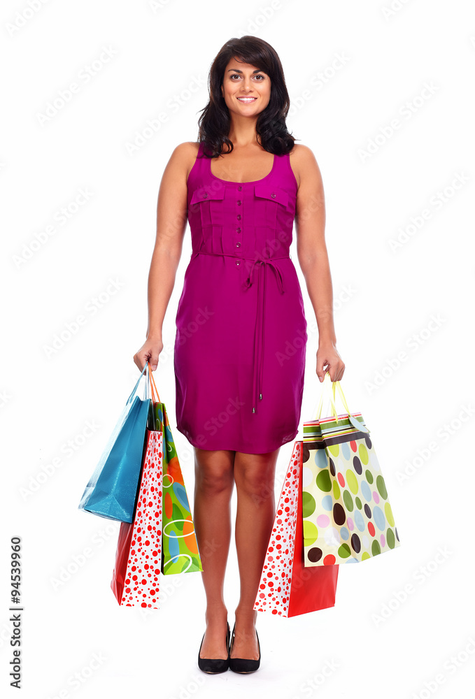 Asian woman with shopping bags. Asian woman with shopping bags.