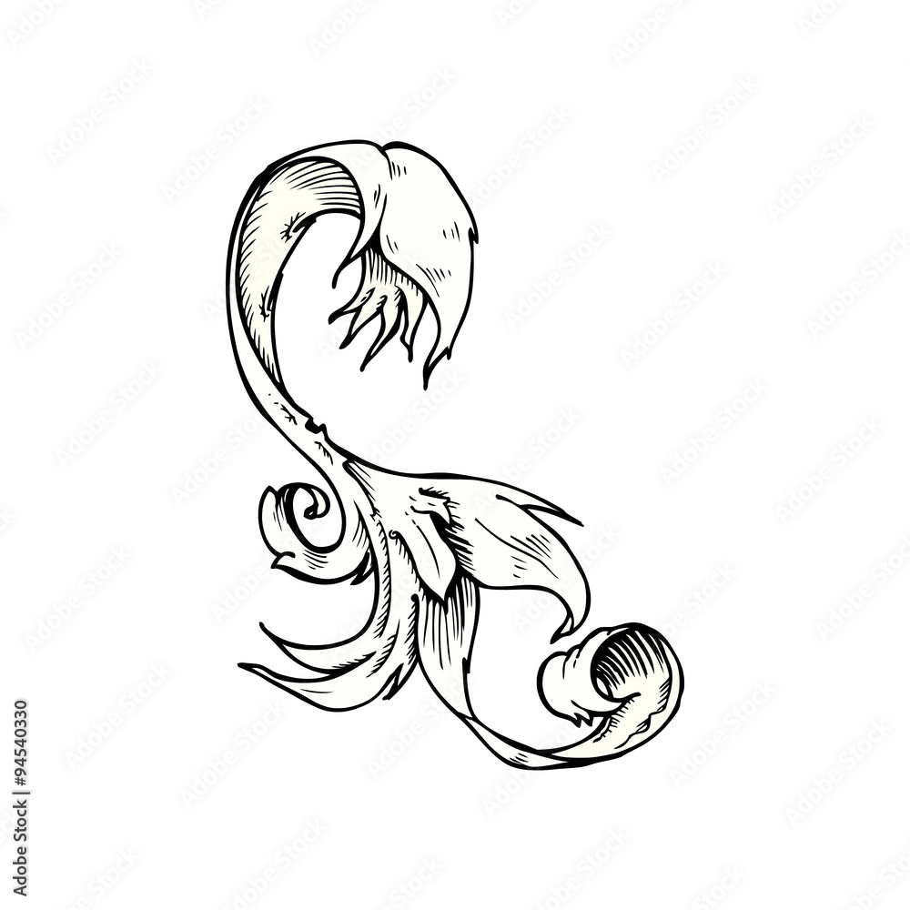 traditional hand drawn floral swirl traditional hand drawn floral swirl