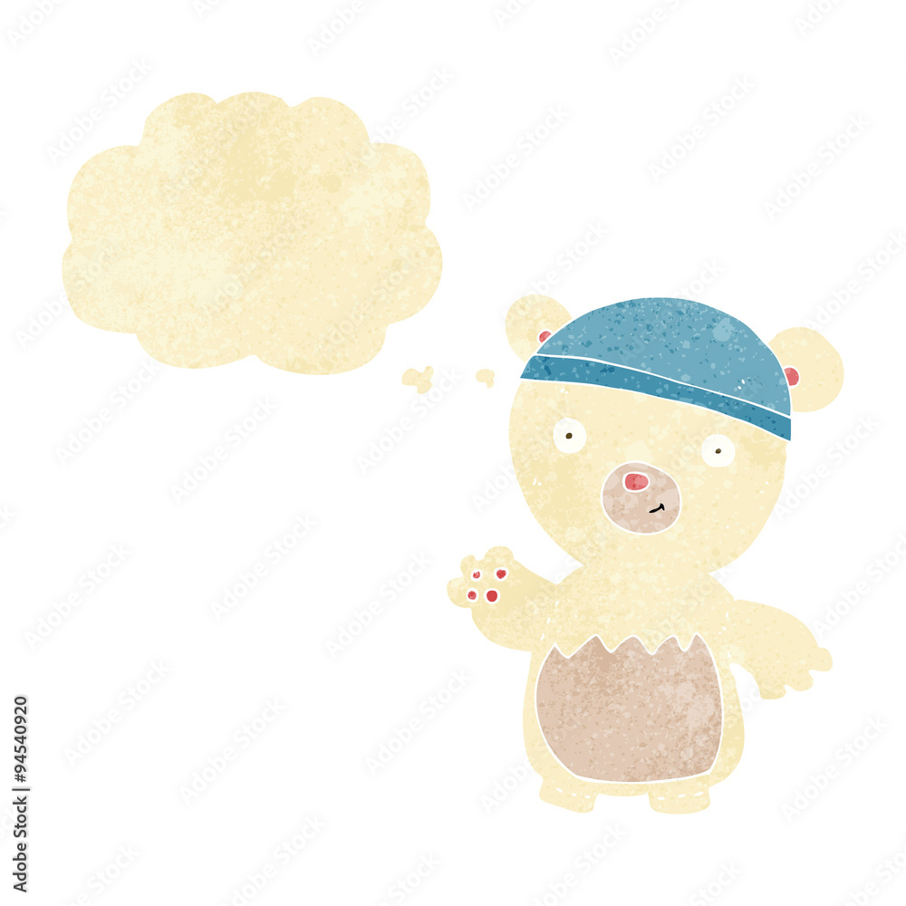 custom made wallpaper toronto digitalcartoon polar bear wearing hat with thought bubble