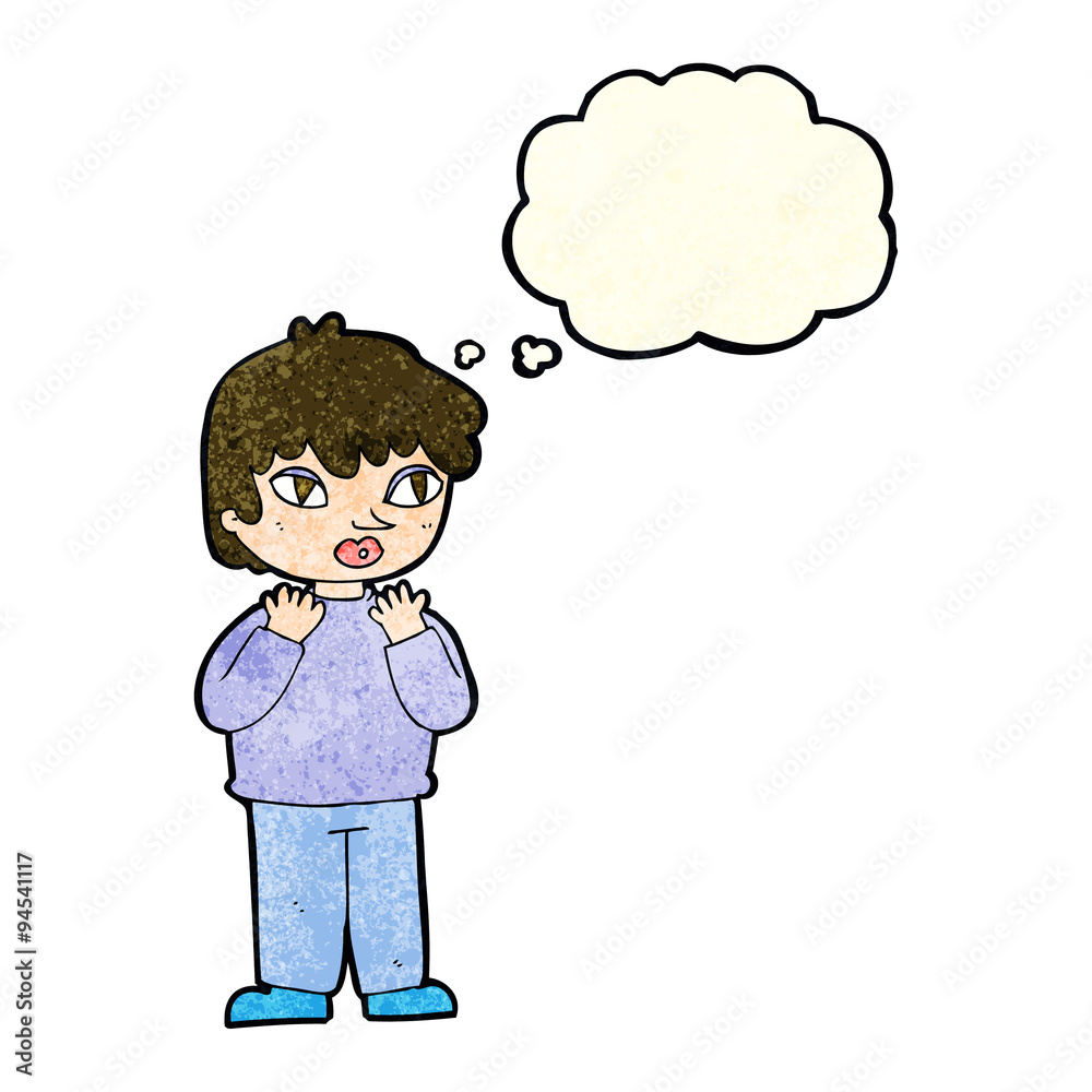 cartoon worried person with thought bubble cartoon worried person with thought bubble