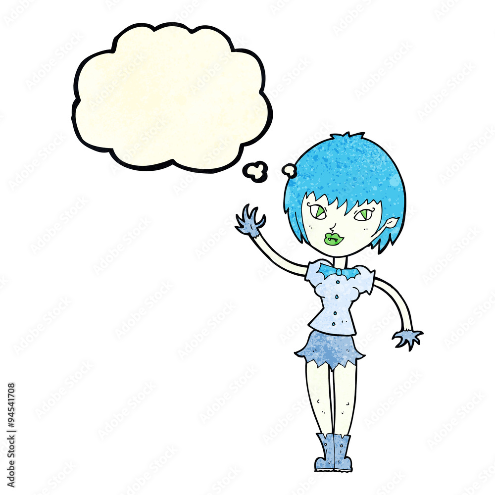cartoon vampire girl with thought bubble cartoon vampire girl with thought bubble