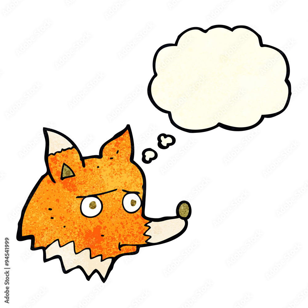 cartoon unhappy fox with thought bubble cartoon unhappy fox with thought bubble