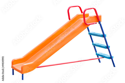 Playground slide of plastic