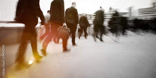 Business People Commuter Walking Travel Crowd Concept