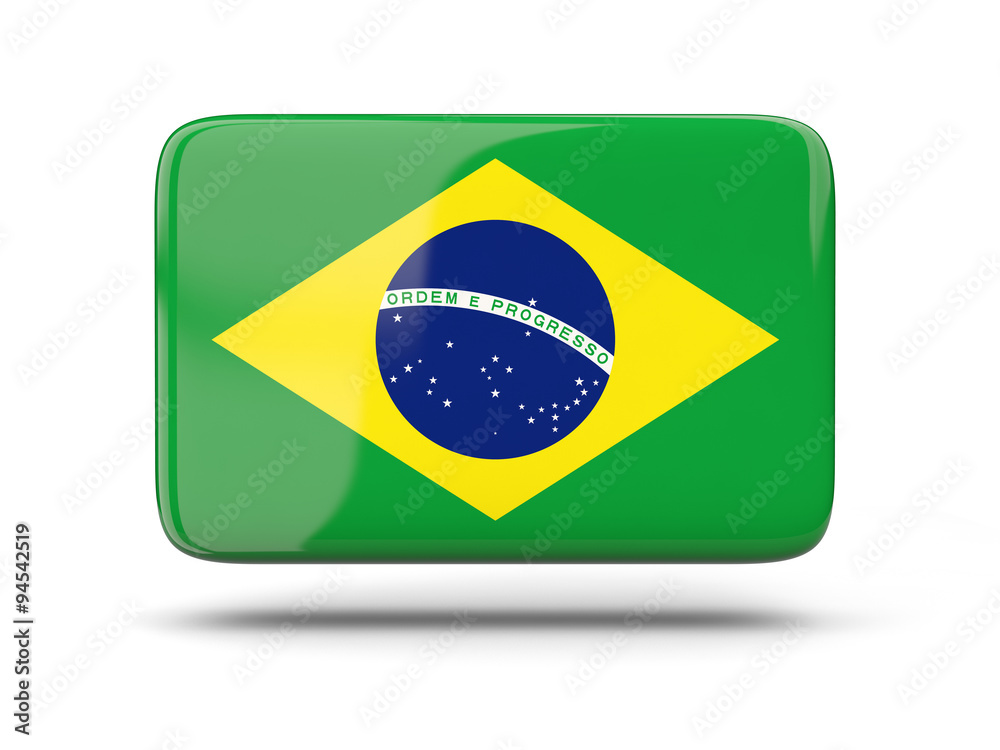 Square icon with flag of brazil