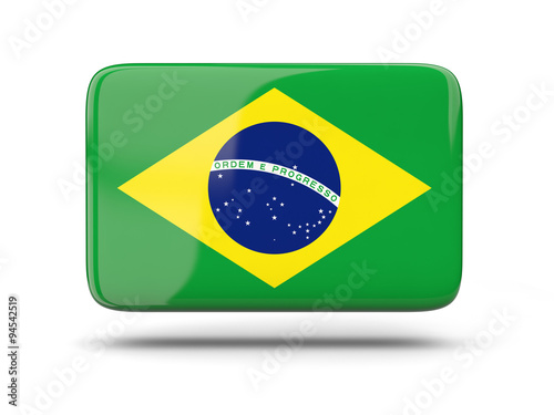 Square icon with flag of brazil