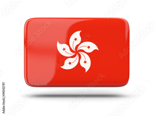 Square icon with flag of hong kong