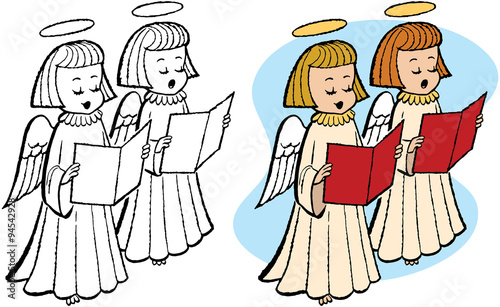 Caroling Christmas angels