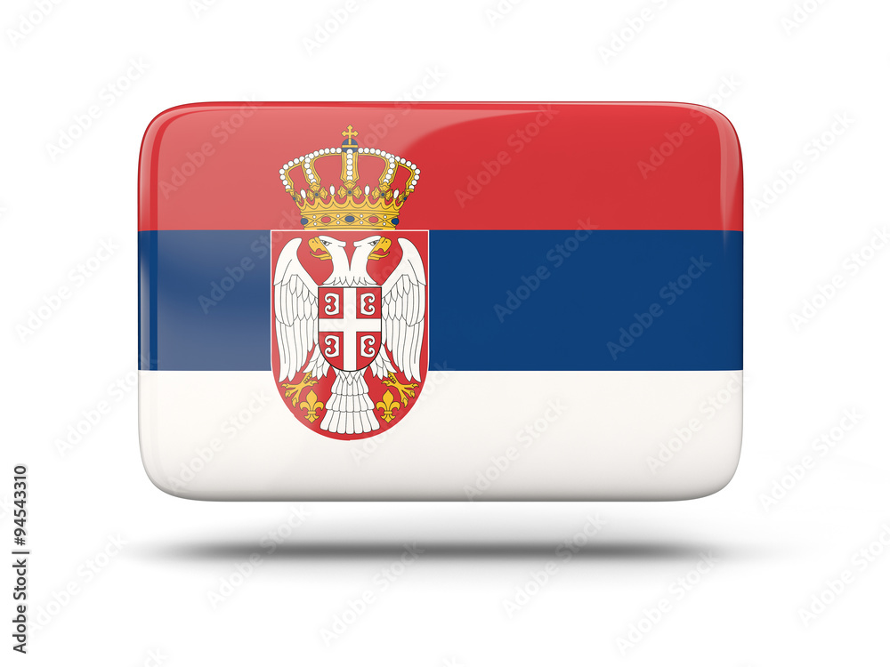 Square icon with flag of serbia